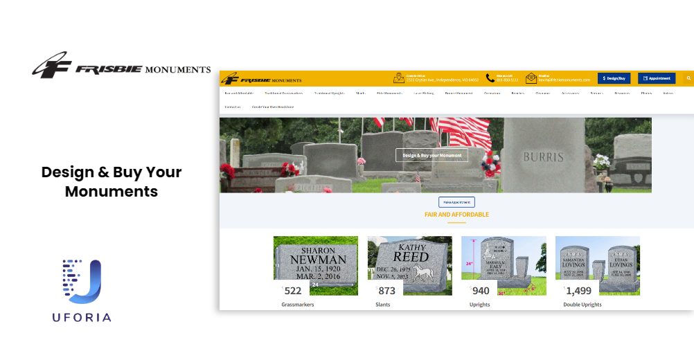 Frisbie Monuments custom monument designer