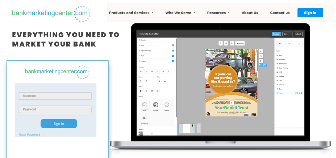 Bank Marketing Center- web2print marketing solution