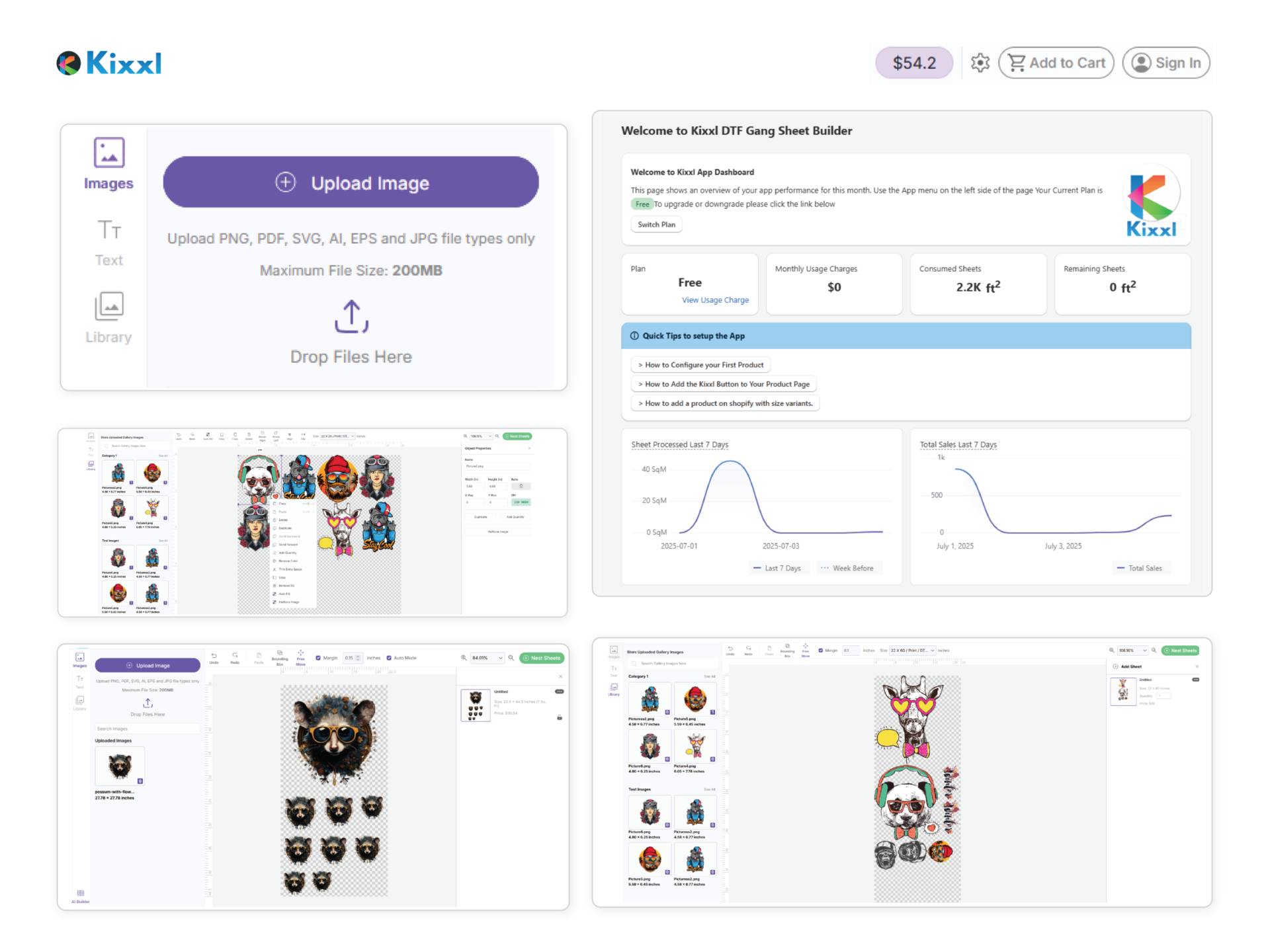 Kixxl- AI Based Gang Sheet Builder - Shopify App