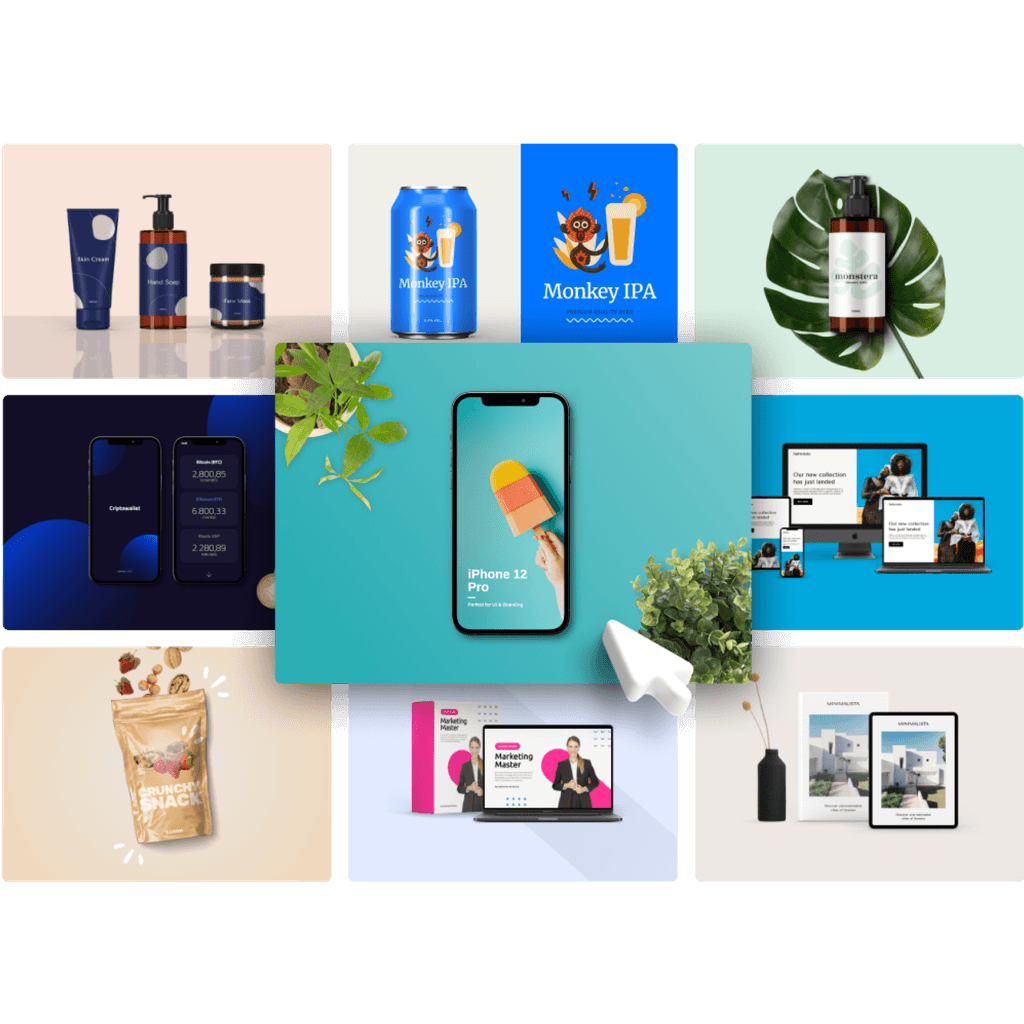 Mockup generator with realistic product templates